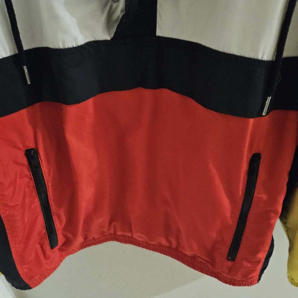 Forever 21 Men's Rain Jacket Windbreaker Red Black Yellow White XL - Picture 3 of 10